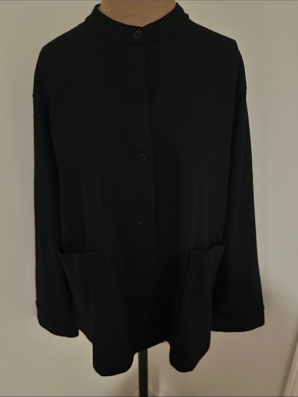 Eileen Fisher Classic Black Button-Front Women's Jacket